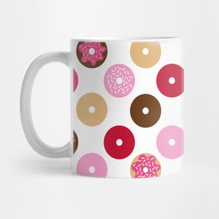 Donut Pattern - Cute Sweet Donuts Polka Dots Icons Mug